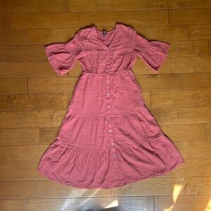 Pink Chelsea & Theodore Midi Dress with Pockets Size M